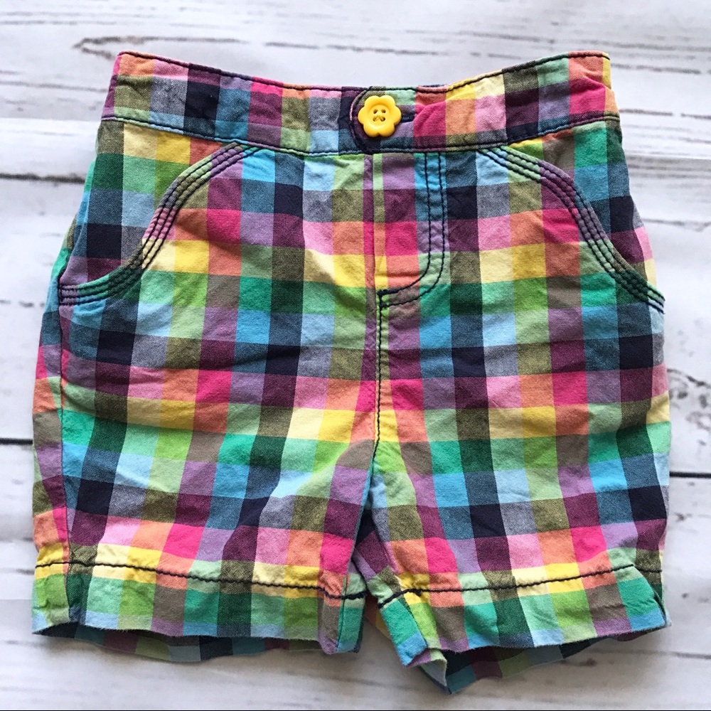 Circo Colorful Plaid Shorts with Pockets